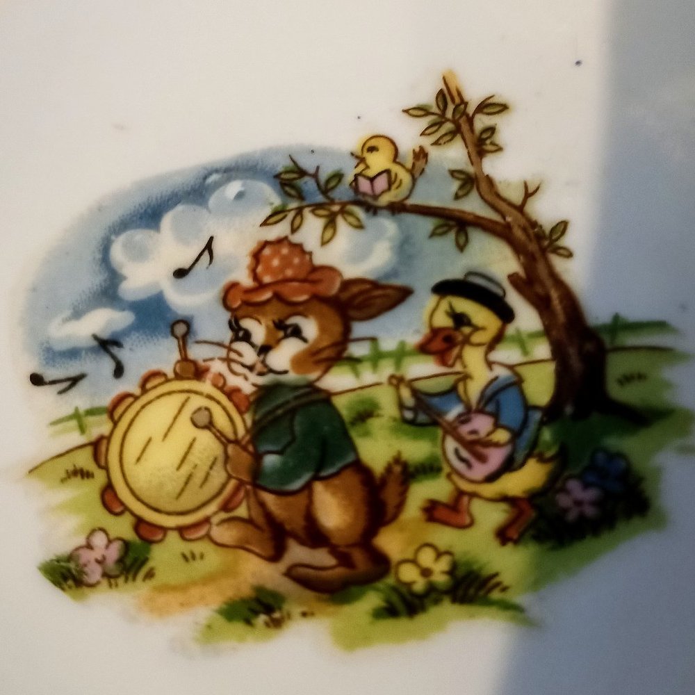 Child's Porcelain Plate Animal Design Vtg Japan - Picture 2 of 3